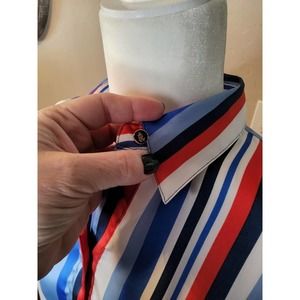 Lauren Ralph LaurenRed White Blue Striped Long Sleeve Button Up L